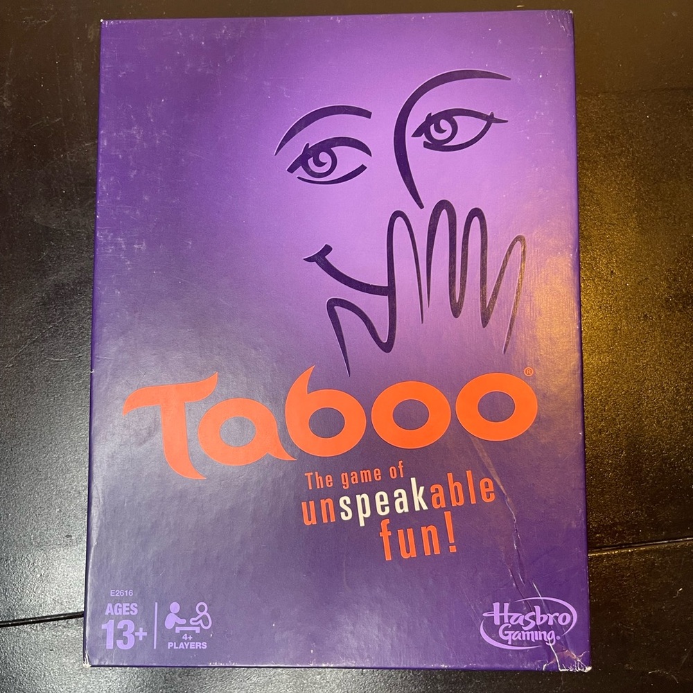 Hasbro Taboo Game in Purple and Orange